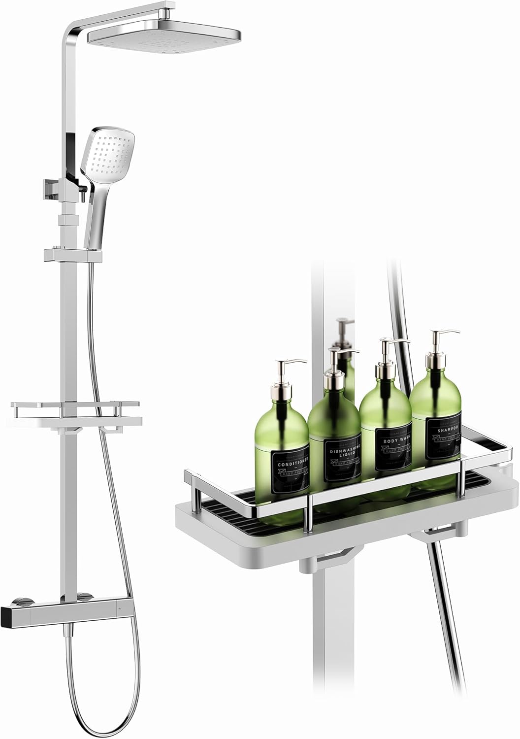 HOMELODY Sistema doccia con termostato, cromato, set completo