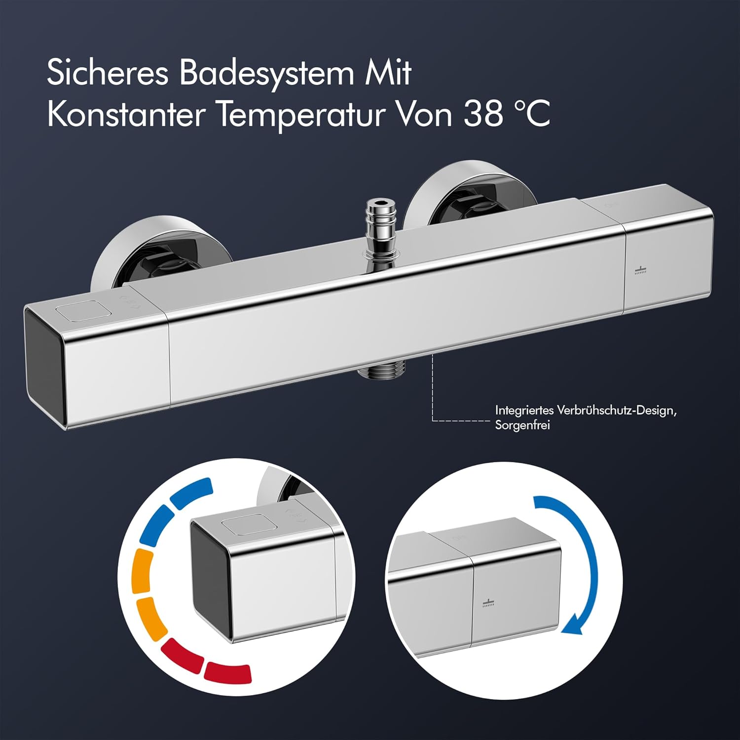HOMELODY Sistema doccia con termostato, cromato, set completo