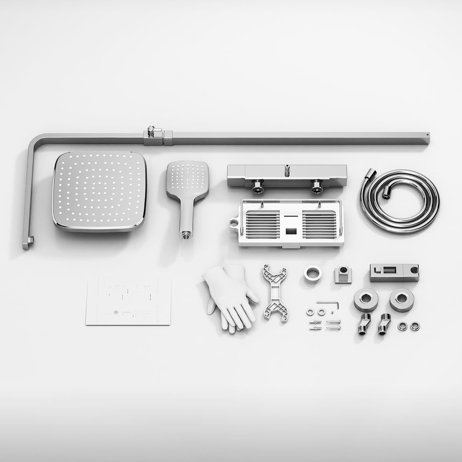 HOMELODY Sistema doccia con termostato, cromato, set completo