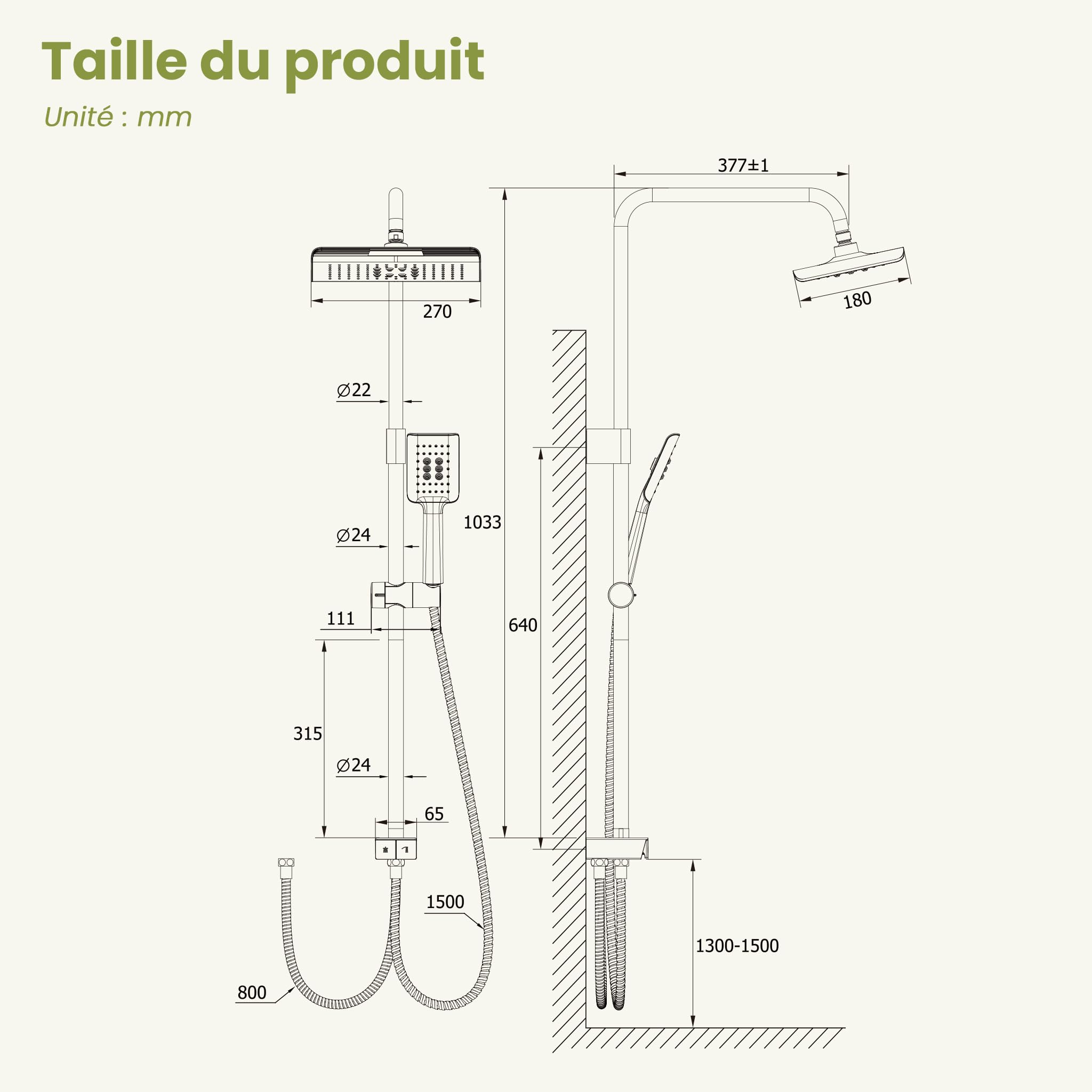 HOMELODY Sistema doccia senza rubinetto, nero a pioggia, in acciaio inox, set doccia rettangolare, colonna doccia regolabile con soffione doccia, 20 x 20 cm