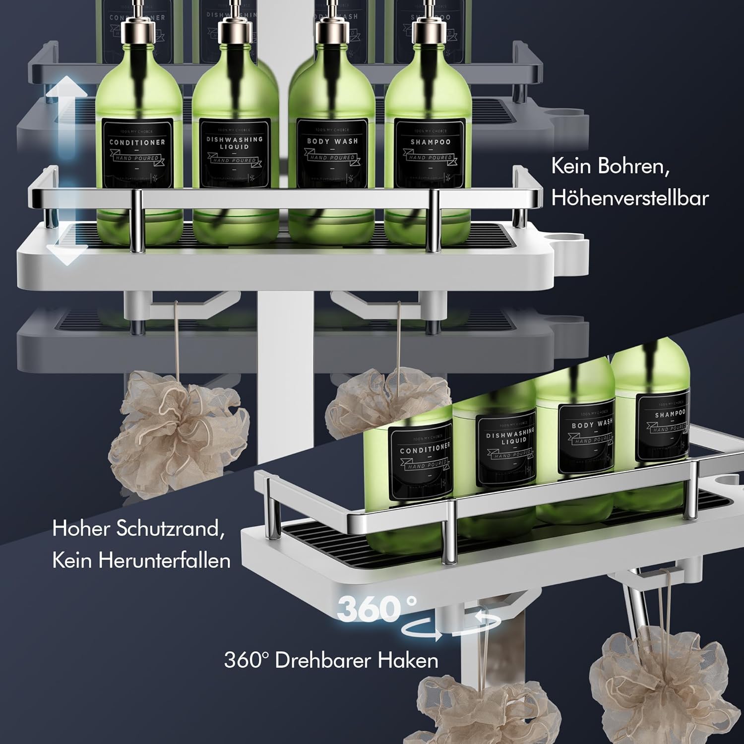 HOMELODY Sistema doccia con termostato, cromato, set completo