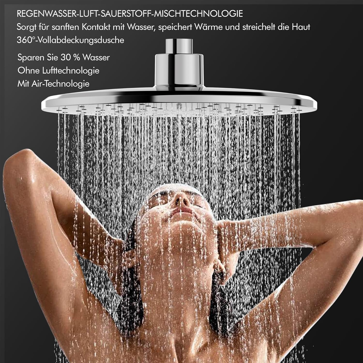 HOMELODY Sistema doccia con termostato, cromato, set completo, rotondo