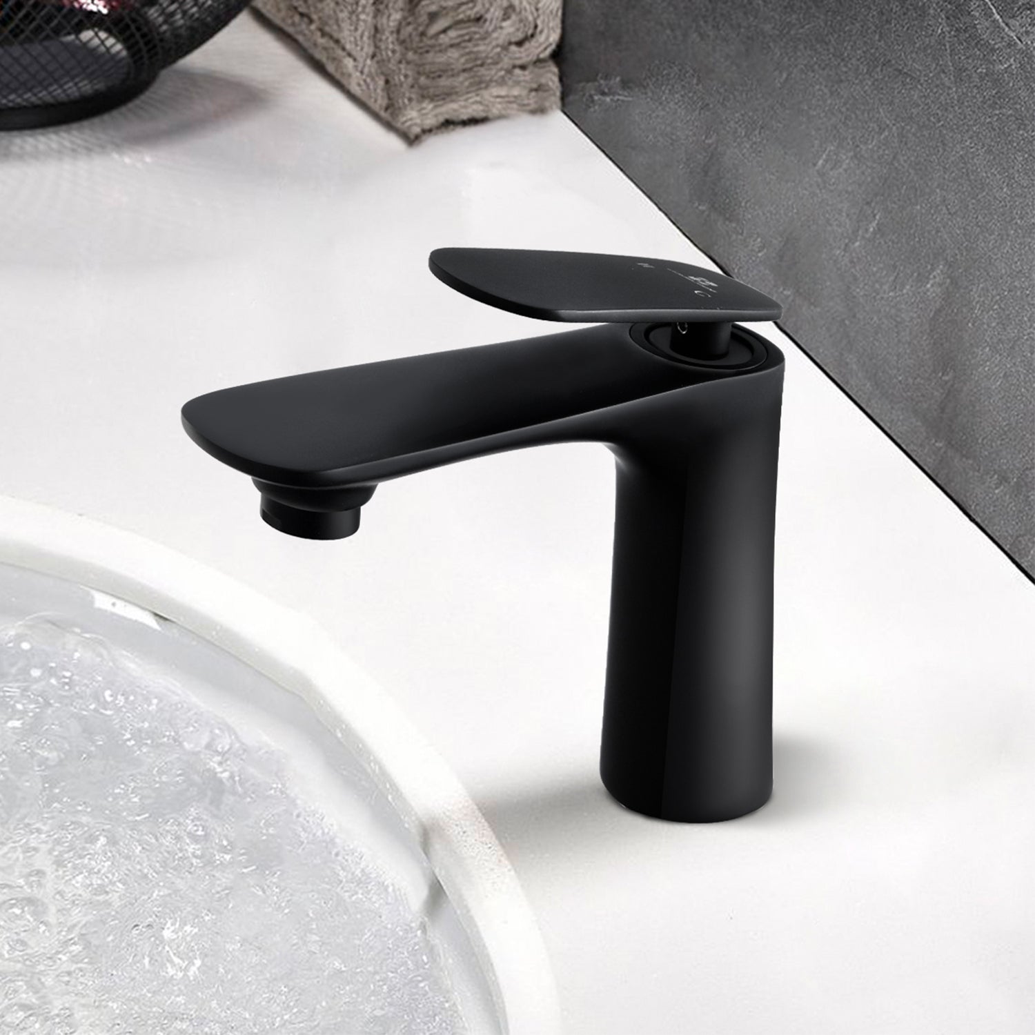 HOMELODY Rubinetto Nero per Lavabo da Bagno Moderno Miscelatore da Tavolo in Ottone - Homelody-it