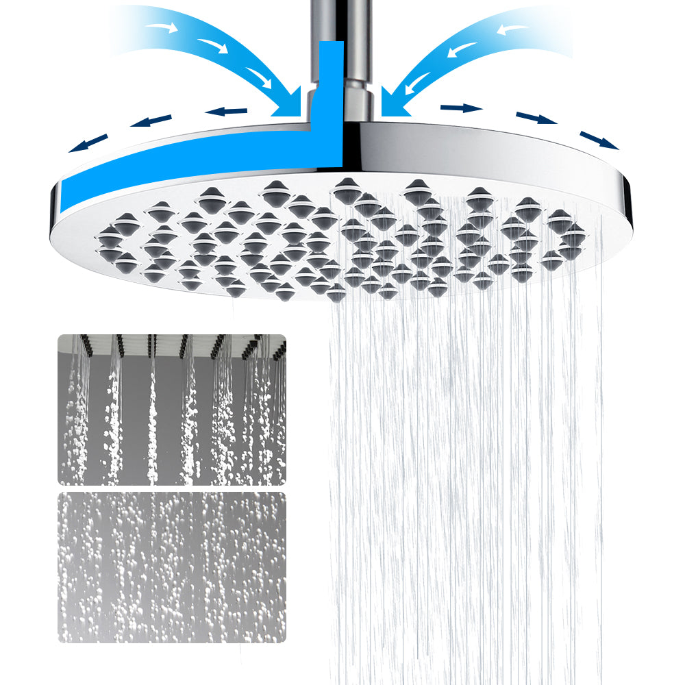 Homelody a 8 pollici testa rotonda a pioggia per doccia soffione a incasso (20 x 20 cm) Soffione doccia girevole a 360 ° - Homelody-it