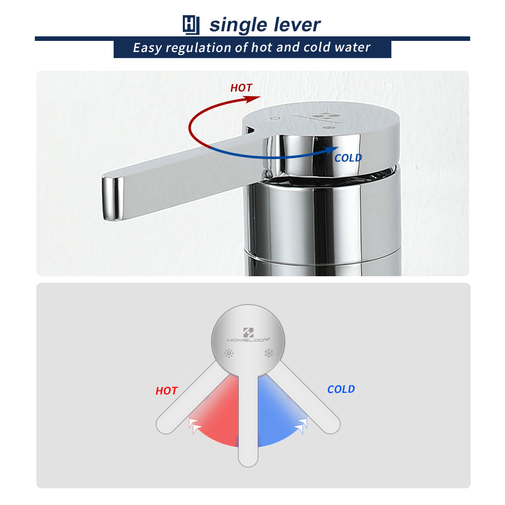 HOMELODY Rubinetto Alto Lavabo Bagno Cascata Miscelatore per Lavandino da Appoggio Bagno - Homelody-it