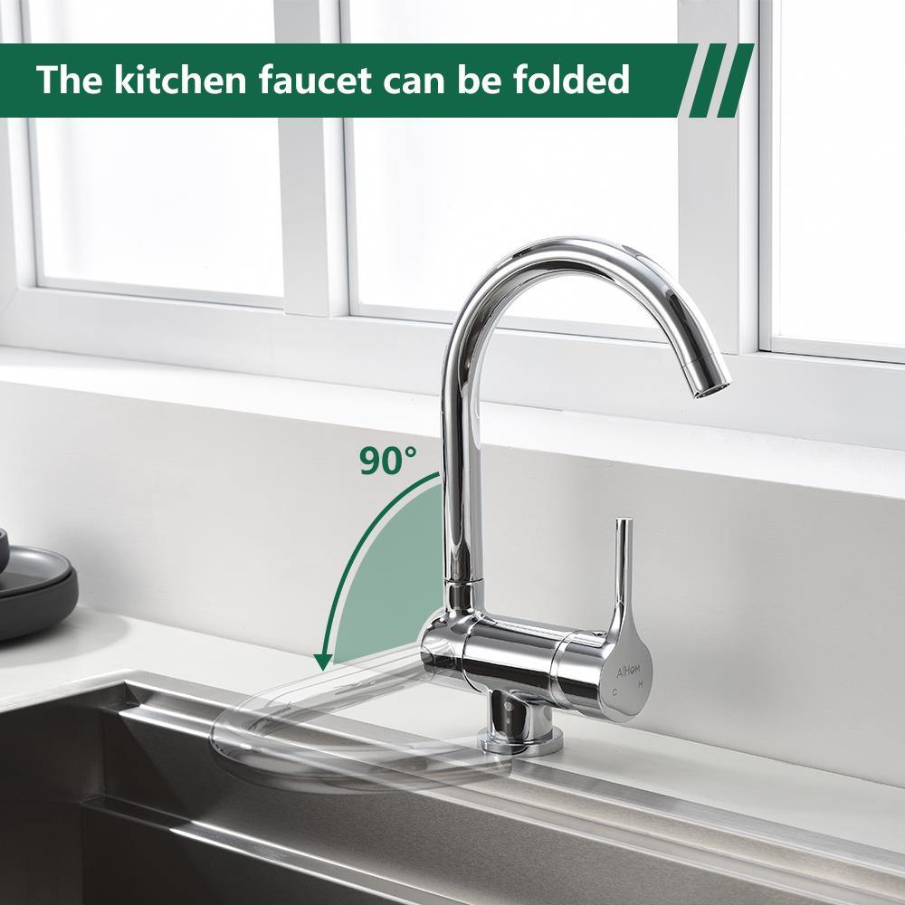 Rubinetto Da Cucina Girevole A 360°, A Parete, In Acciaio Inox 304, Miscelatore Monocomando Per - Foto 2