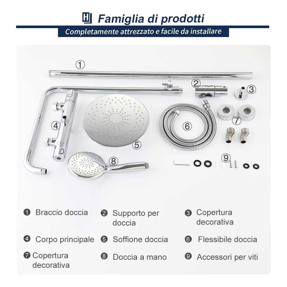 Miscelatore Doccia Termostatico Homelody Alte Prestazioni Sistema Doccia - Homelody-it