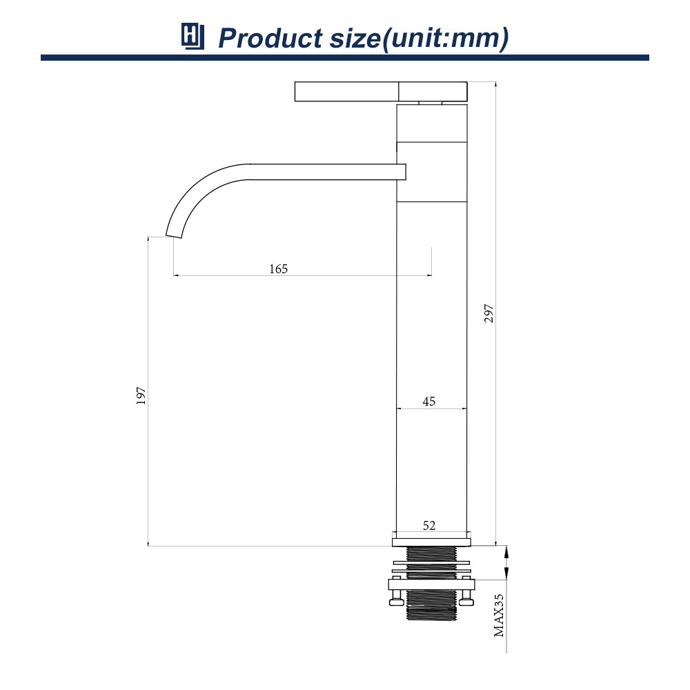 HOMELODY Rubinetto Alto Lavabo Bagno Cascata Miscelatore per Lavandino da Appoggio Bagno - Homelody-it