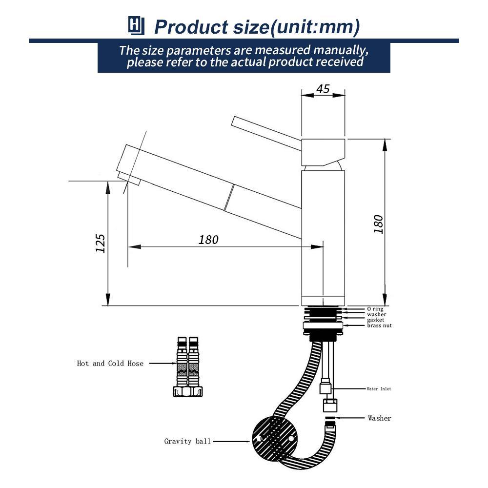  rubinetto cucina estraibile in ottone H59A