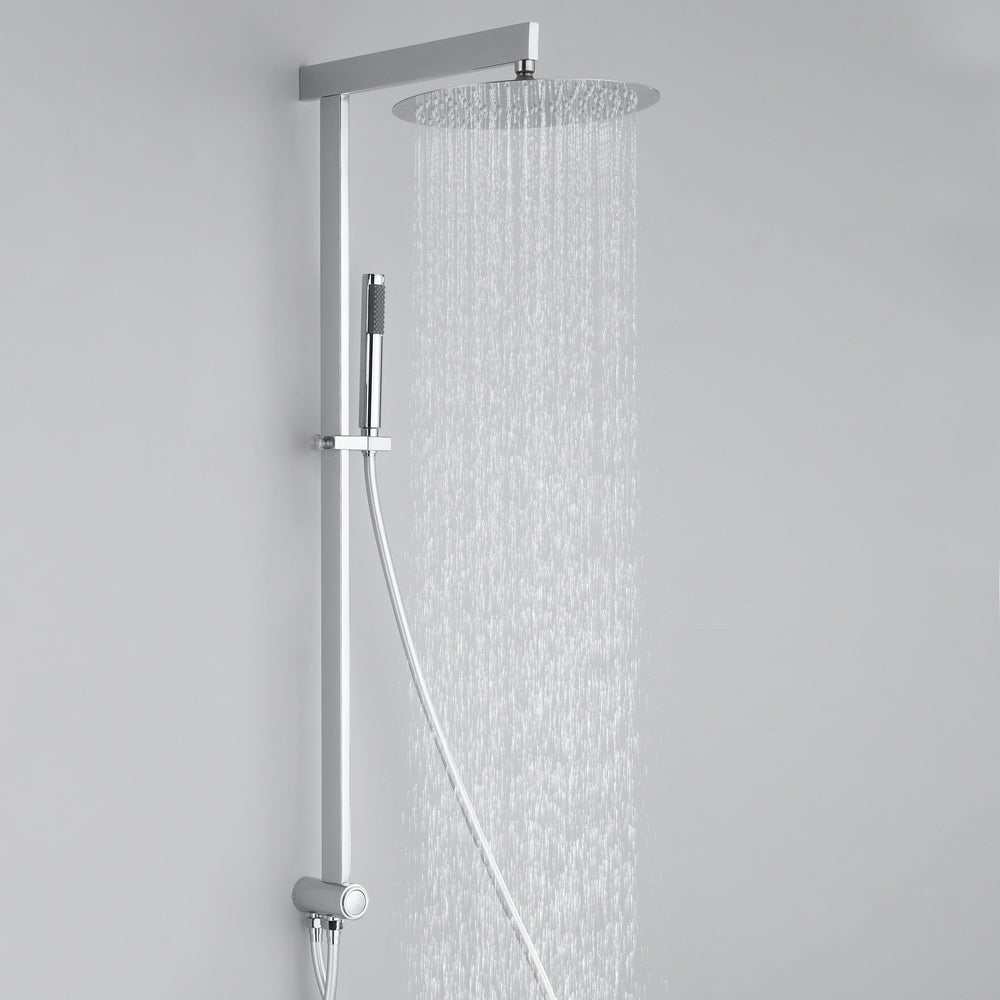 HOMELODY Sistema doccia quadrato con deviatore set doccia senza rubinetto montaggio a parete, con soffione e doccetta - Homelody-it