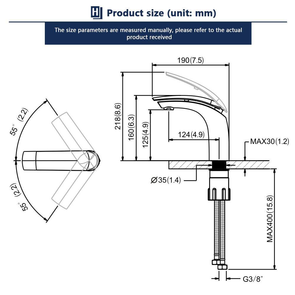 Monocomando Rubinetto Bagno Cromato di Bianco Miscelatore Lavabo per Bagno in ottone - Homelody-it