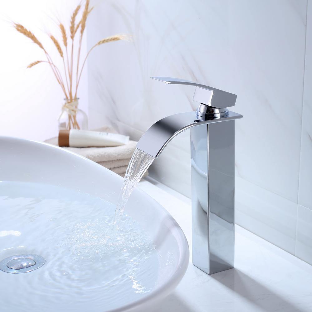 Alto Rubinetto a Cascata Homelody Monocomando Miscelatore Lavabo per Bagno - Homelody-it