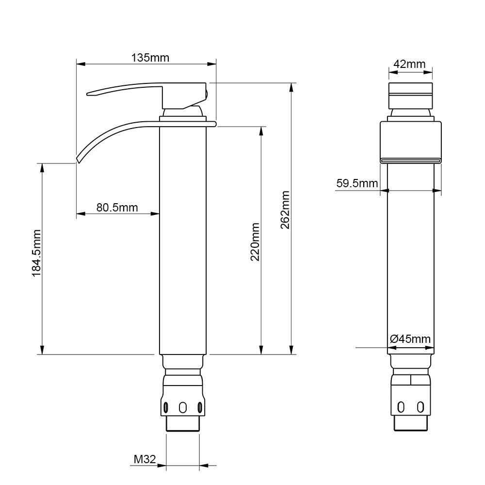 Alto Rubinetto a Cascata Homelody Monocomando Miscelatore Lavabo per Bagno - Homelody-it