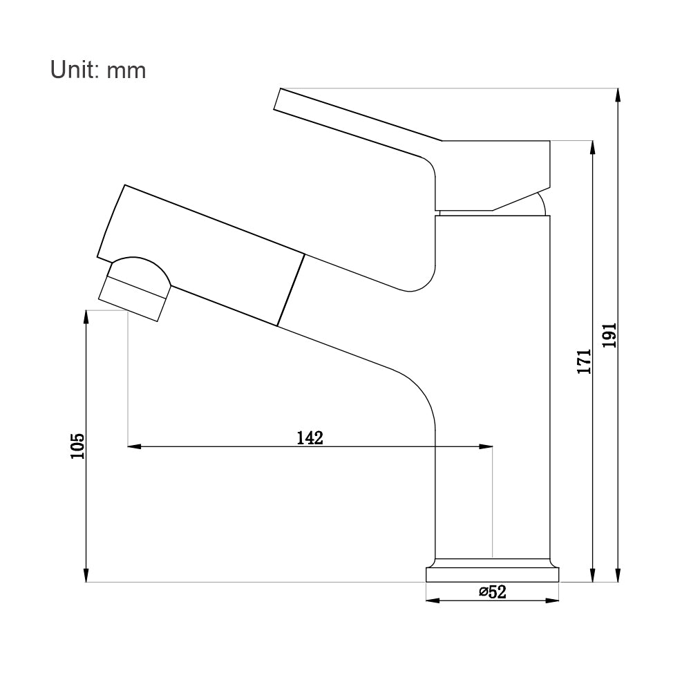 Ottone Cromato Rubinetto Bagno Lavabo con Doccetta Estraibile e Spruzzatore a Doppia Funzione - Homelody-it